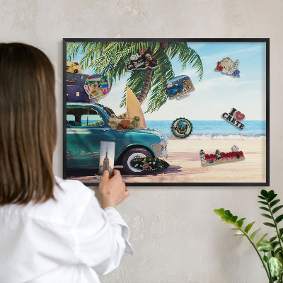 Panou magnetic mural decorativ cadru negru Pace de vacanță