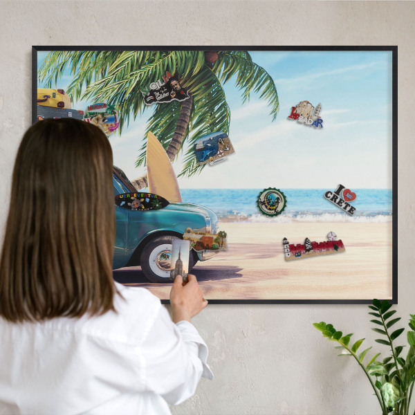 Panou magnetic mural decorativ cadru negru Pace de vacanță