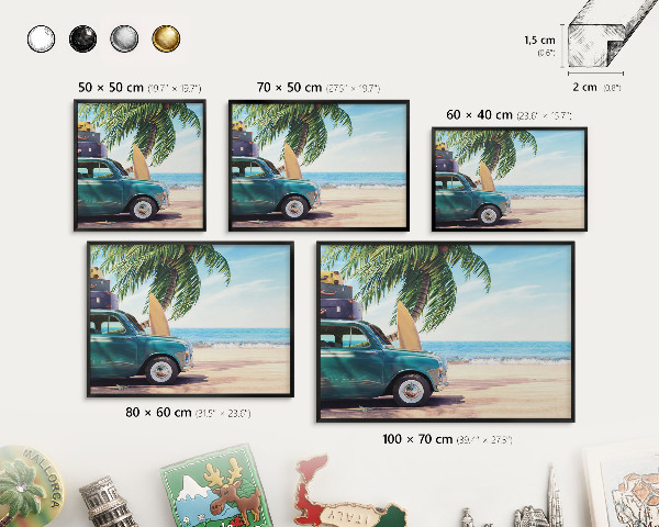 Panou magnetic mural decorativ cadru negru Pace de vacanță