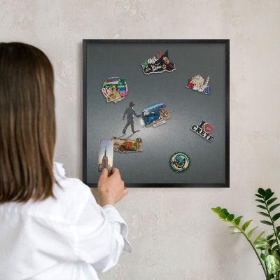 Panou magnetic mural decorativ cadru negru Drumeție nocturnă
