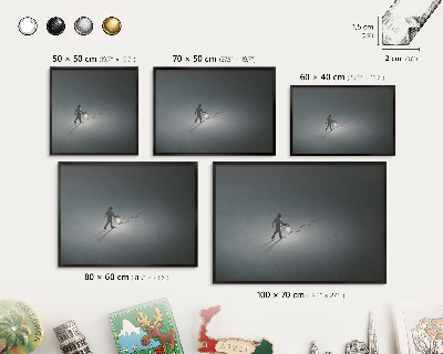 Panou magnetic mural decorativ cadru negru Drumeție nocturnă