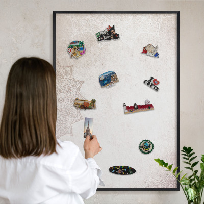 Panou magnetic mural decorativ cadru negru Modele etnice