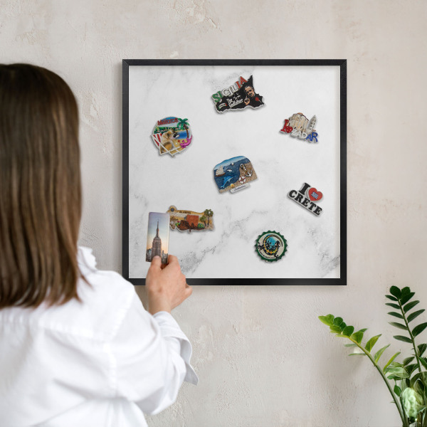 Panou magnetic mural decorativ cadru negru Marmură elegantă