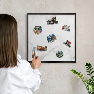 Panou magnetic mural decorativ cadru negru Marmură elegantă