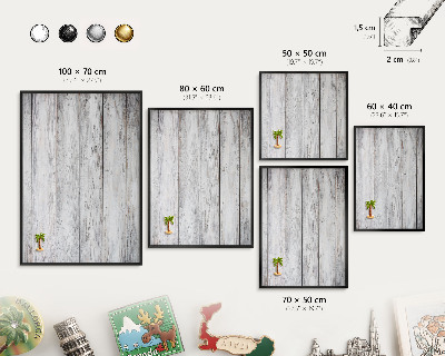 Tablă metalică pentru magneți din călătorii în cadru negru Lemn rustic