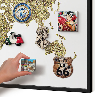 Panou magnetic mural decorativ cadru negru Harta lumii