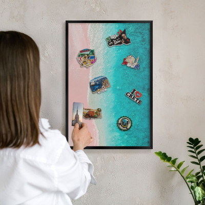 Panou magnetic mural decorativ cadru negru Relaxare de vară