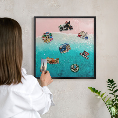 Panou magnetic mural decorativ cadru negru Relaxare de vară