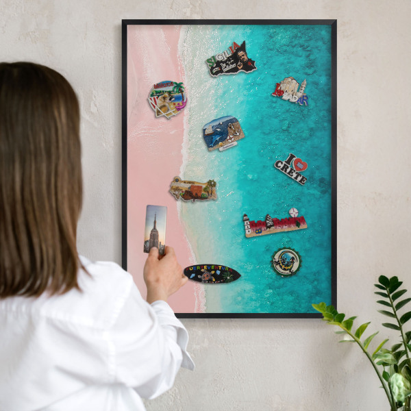 Panou magnetic mural decorativ cadru negru Relaxare de vară