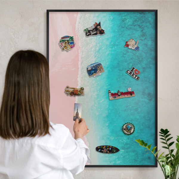 Panou magnetic mural decorativ cadru negru Relaxare de vară
