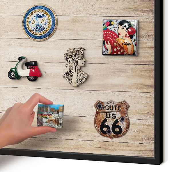 Panou magnetic mural decorativ cadru negru Scânduri de lemn
