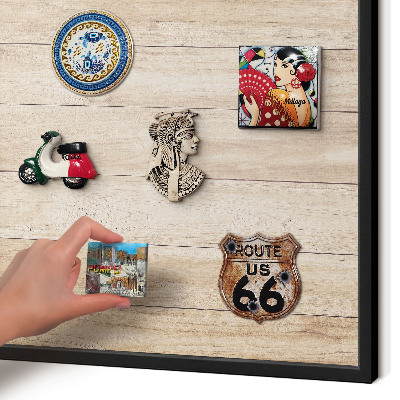 Panou magnetic mural decorativ cadru negru Scânduri de lemn