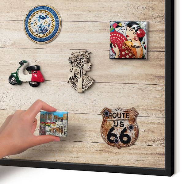 Panou magnetic mural decorativ cadru negru Scânduri de lemn
