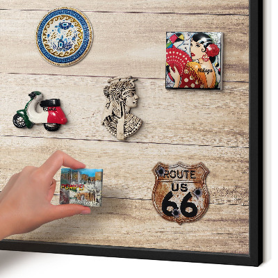 Panou magnetic mural decorativ cadru negru Scânduri de lemn