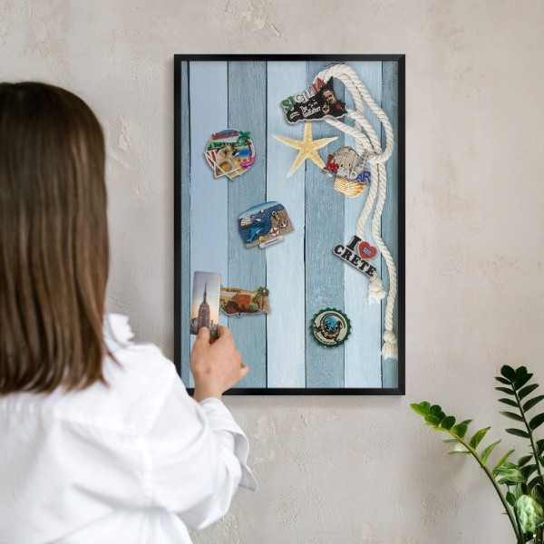 Panou magnetic mural decorativ cadru negru Clima maritimă