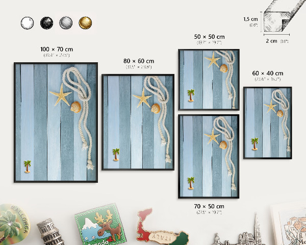 Panou magnetic mural decorativ cadru negru Clima maritimă