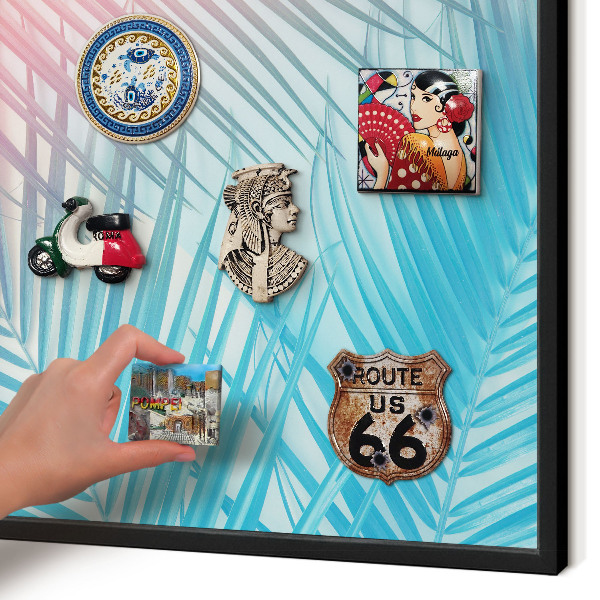 Panou magnetic mural decorativ cadru negru Eleganță tropicală