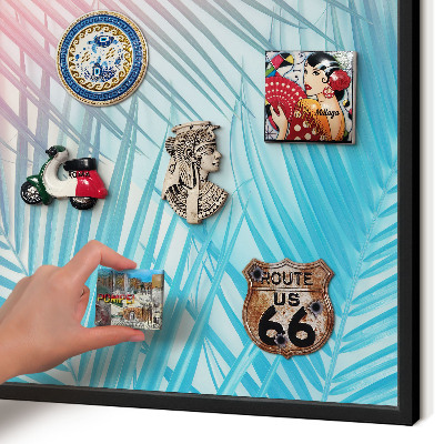 Panou magnetic mural decorativ cadru negru Eleganță tropicală