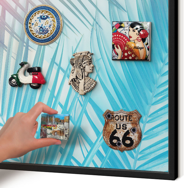 Panou magnetic mural decorativ cadru negru Eleganță tropicală