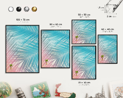 Panou magnetic mural decorativ cadru negru Eleganță tropicală