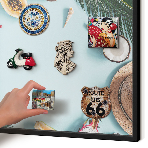 Panou magnetic mural decorativ cadru negru Vacanță tropicală