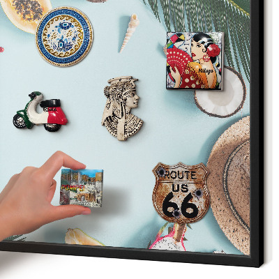 Panou magnetic mural decorativ cadru negru Vacanță tropicală