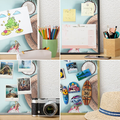 Panou magnetic mural decorativ cadru negru Vacanță tropicală