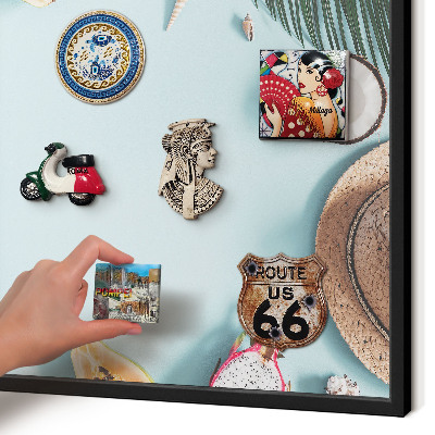 Panou magnetic mural decorativ cadru negru Vacanță tropicală