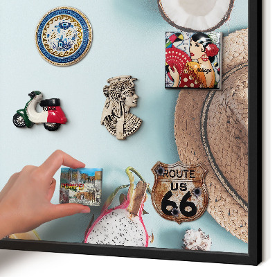 Panou magnetic mural decorativ cadru negru Vacanță tropicală