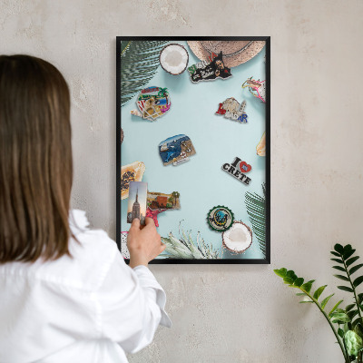 Panou magnetic mural decorativ cadru negru Vacanță tropicală
