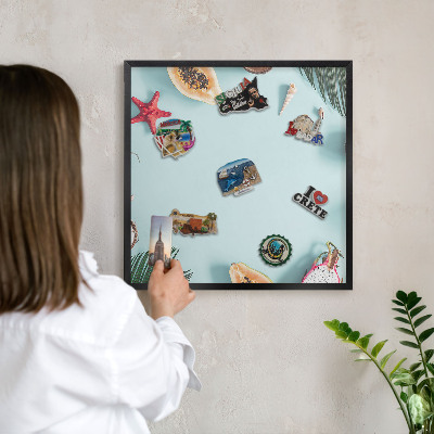 Panou magnetic mural decorativ cadru negru Vacanță tropicală