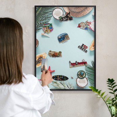 Panou magnetic mural decorativ cadru negru Vacanță tropicală