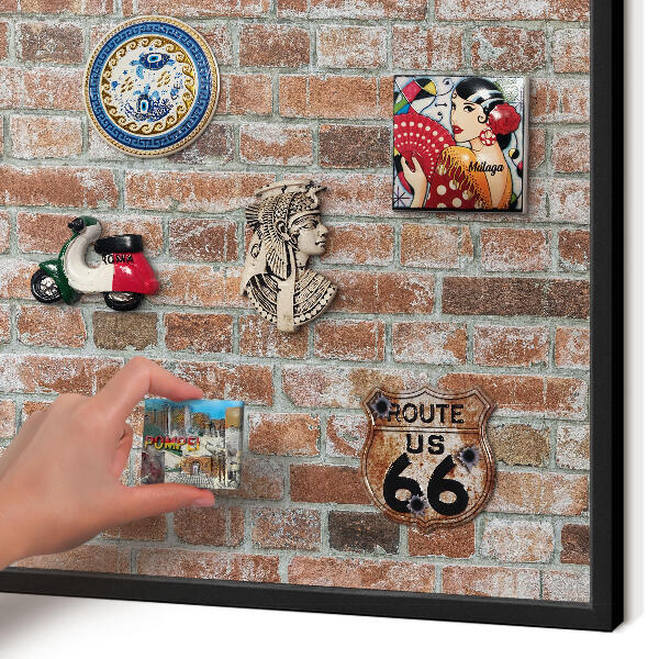 Panou magnetic mural decorativ cadru negru Zid de cărămidă