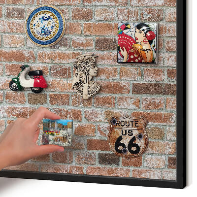 Panou magnetic mural decorativ cadru negru Zid de cărămidă