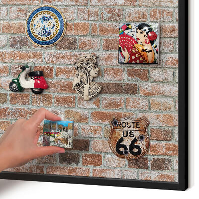 Panou magnetic mural decorativ cadru negru Zid de cărămidă