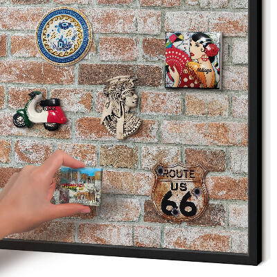 Panou magnetic mural decorativ cadru negru Zid de cărămidă