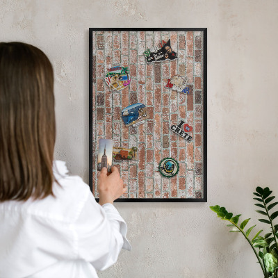 Panou magnetic mural decorativ cadru negru Zid de cărămidă