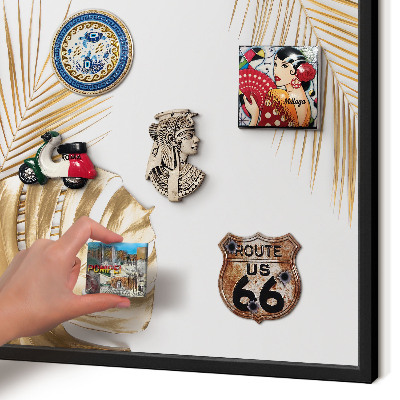 Panou magnetic mural decorativ cadru negru Frunze elegante