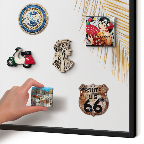 Panou magnetic mural decorativ cadru negru Frunze elegante