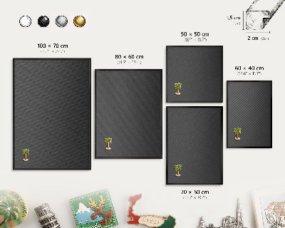 Tablă metalică pentru magneți din călătorii în cadru negru Textură geometrică