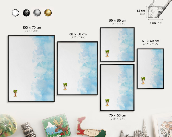 Panou magnetic mural decorativ cadru negru Peisaj relaxant
