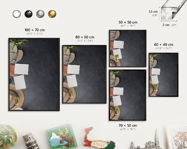 Panou magnetic mural decorativ cadru negru Atmosferă de vacanță