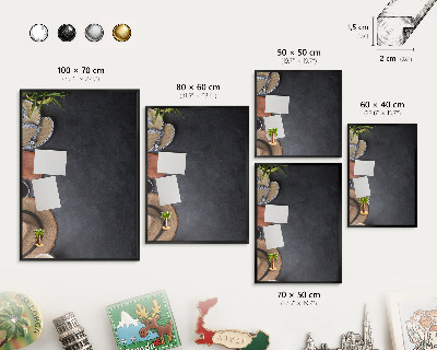 Panou magnetic mural decorativ cadru negru Atmosferă de vacanță