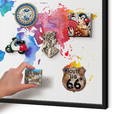 Panou magnetic mural decorativ cadru negru Hartă de culori