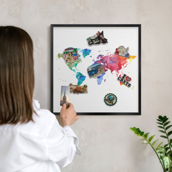 Panou magnetic mural decorativ cadru negru Hartă de culori