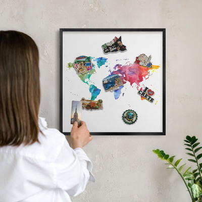 Panou magnetic mural decorativ cadru negru Hartă de culori