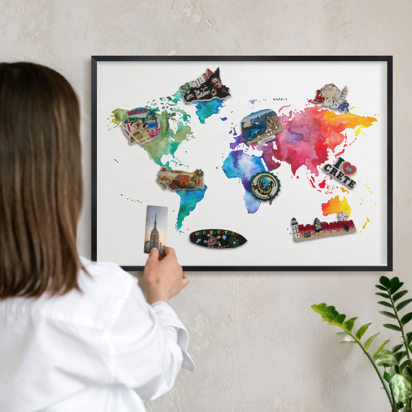 Panou magnetic mural decorativ cadru negru Hartă de culori