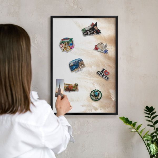Panou magnetic mural decorativ cadru negru Ierburi esențiale