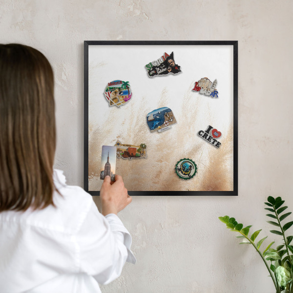 Panou magnetic mural decorativ cadru negru Ierburi esențiale