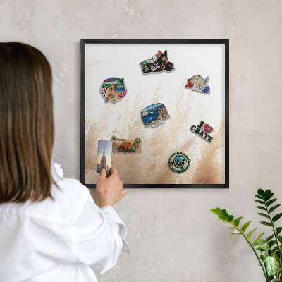 Panou magnetic mural decorativ cadru negru Ierburi esențiale
